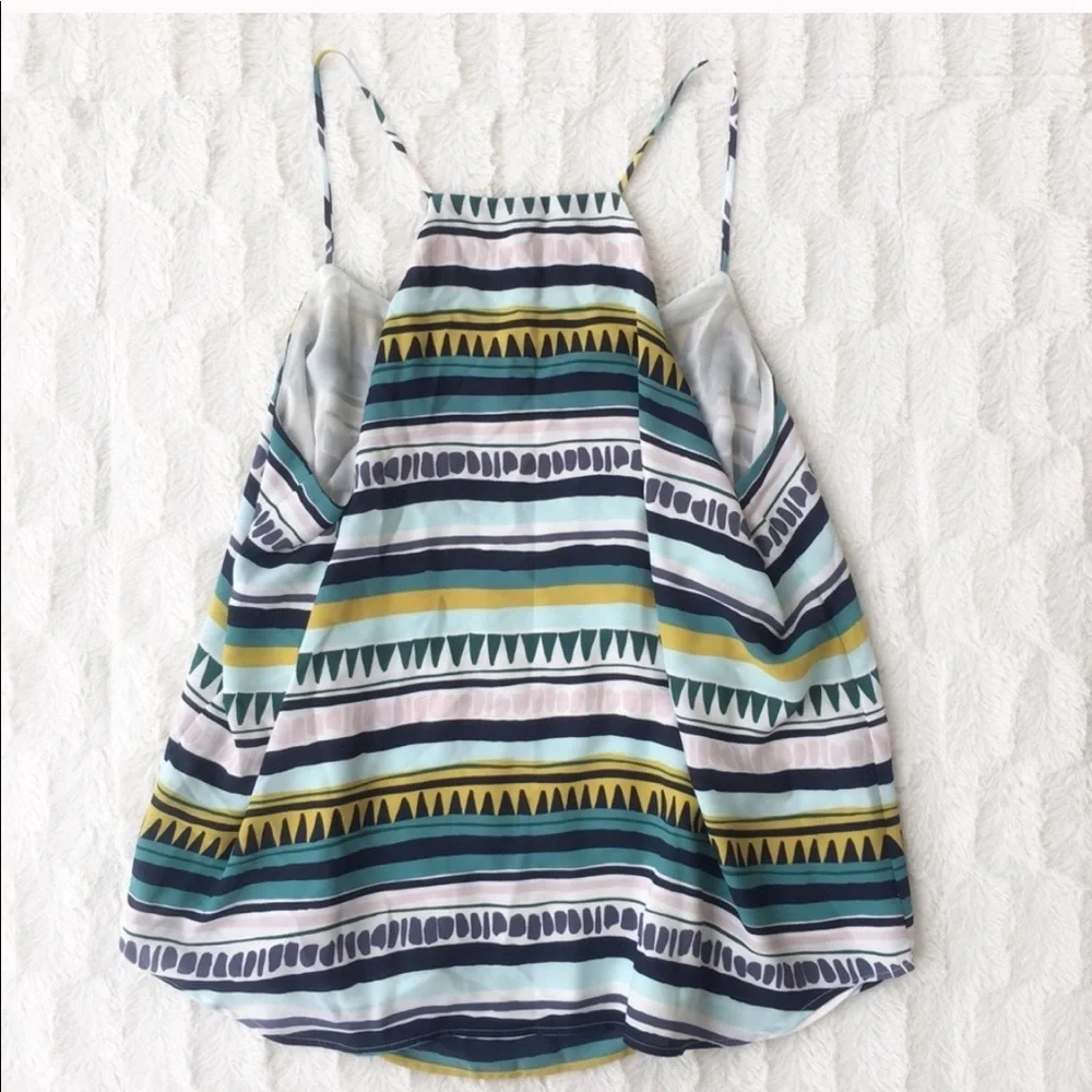 Loft Outlet Patterned Satin Tank Top NWT - Picture 2 of 3